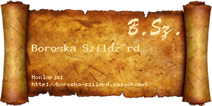 Boroska Szilárd névjegykártya